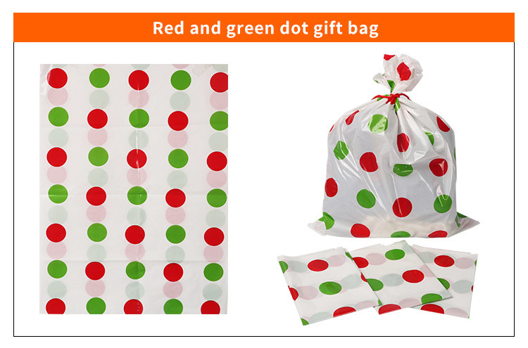 Heavy Duty Set Flat PE Christmas Plastic Bags With String Ties