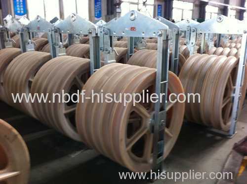Four Bundled Conductors Stringing Rope Drive Pulley Side Sheave Aluminum Lined With Neoprene