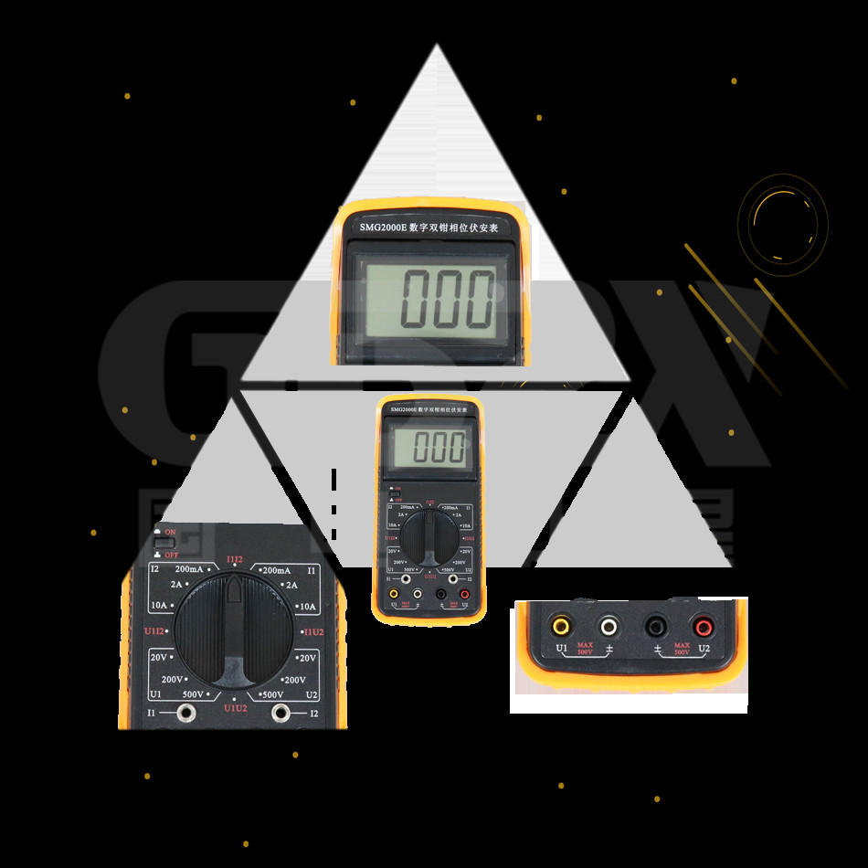 SMG2000E Air Express Hot Sell Easy Operation Handheld Digital Display Double Clamp Phase Meter