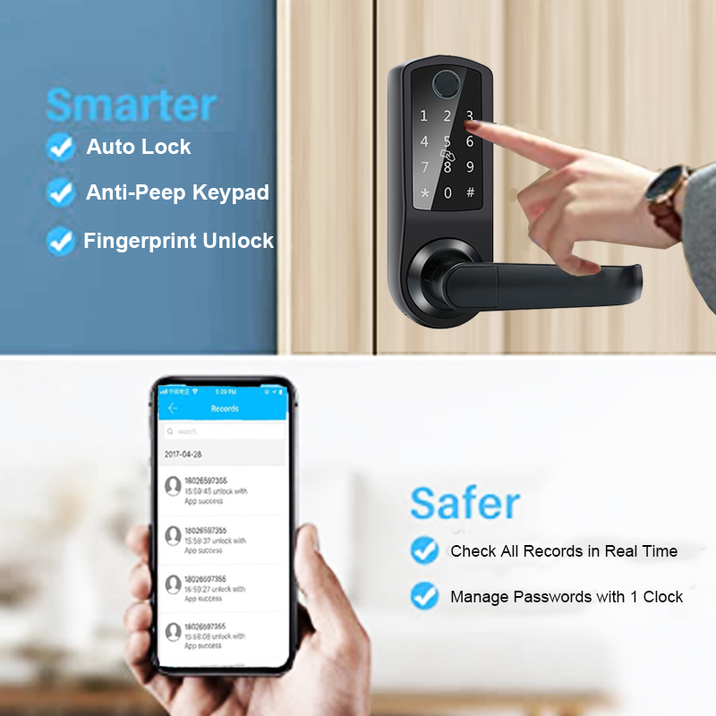 WiFi Biometric Fingerprint Digital Keyless Door Lock Aluminium Alloy
