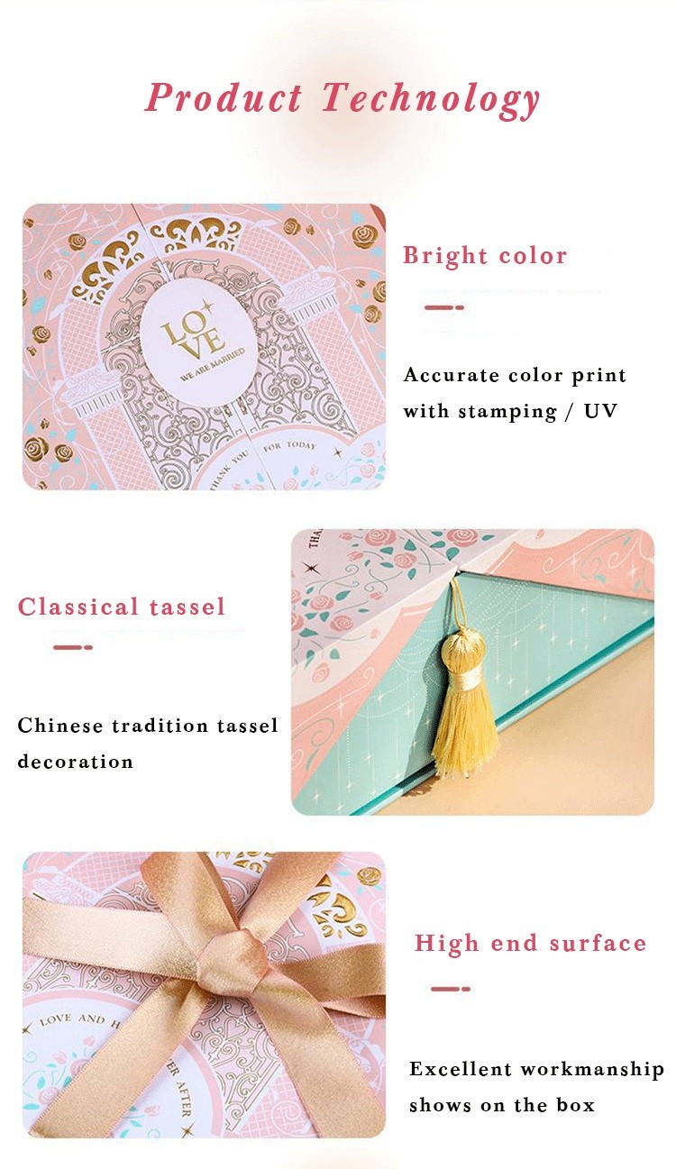 Pink gift box fairy design white cardboard birthday exquisite gift box packaging customizable box