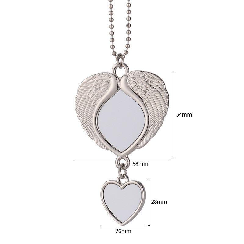 Double Sided Printing Metal Sublimation Car Pendant Car Accessories Love Memorial Pendant