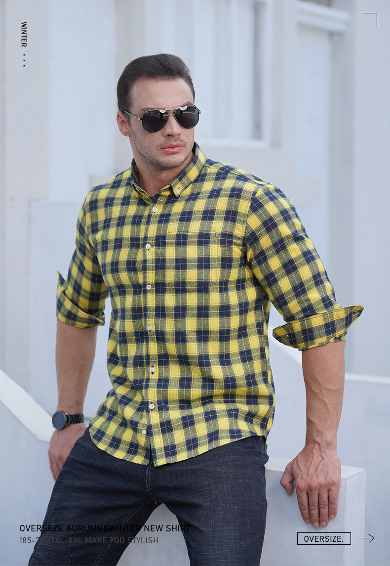 2022 Fashion Men's Shirts Autumn Long Sleeve Plus Size Clothes for Adult Age Group