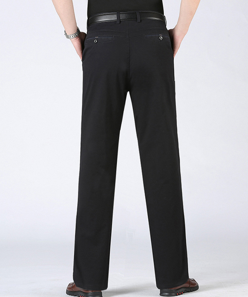 Men's Business Pants Korean Trousers with Slit Side Pockets and Casual Style