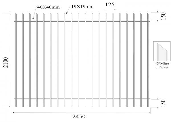 2000mm*2400mm PVC Ornamental Tubular Rail Garrison Fencing for Australia Market