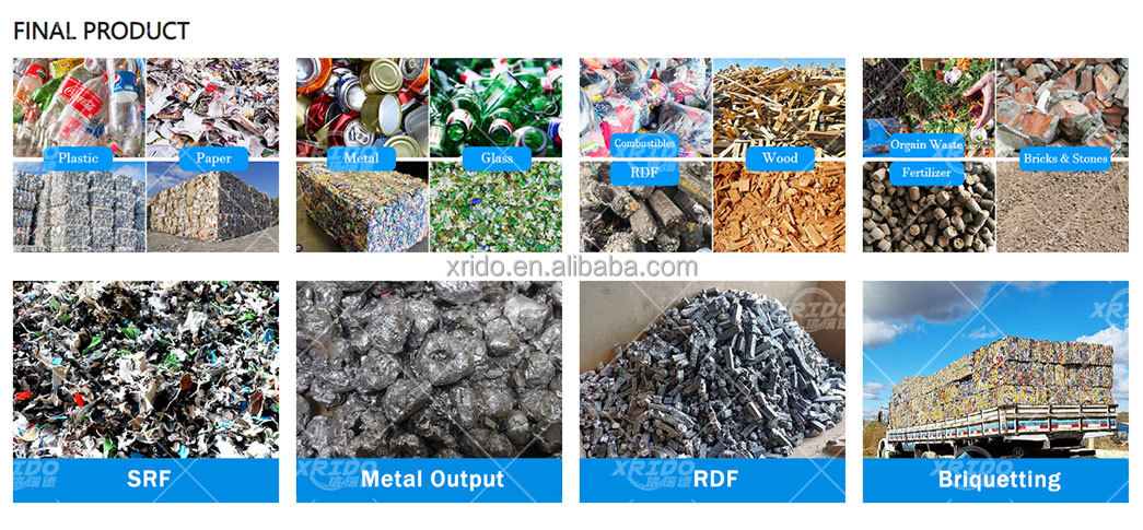 20TPD Automatic Waste Sorting Machine Environmental Solid Waste Recycling Plant