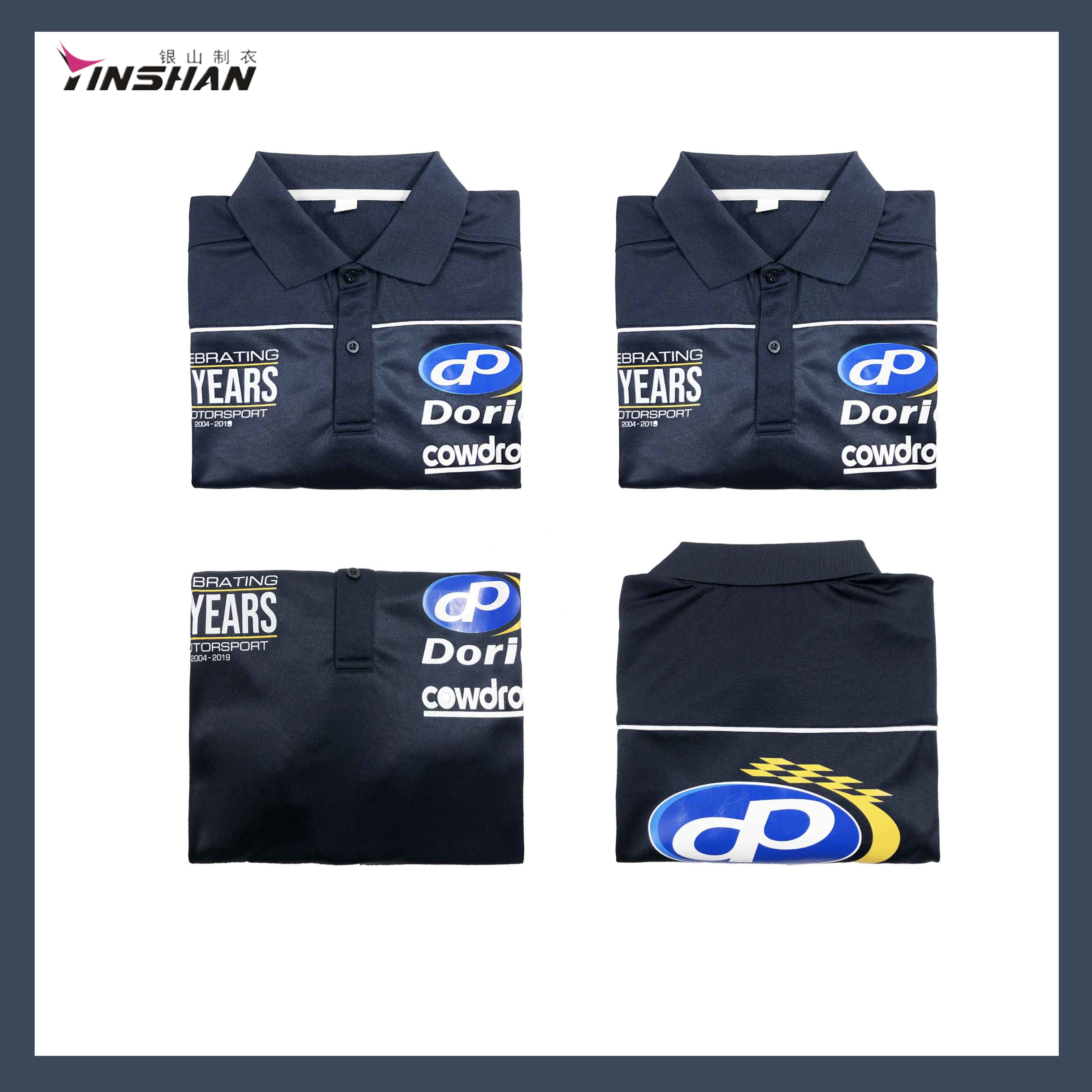 Custom Logo 100% Polyester F1 Car Racing Motorcycles Polo Shirts for Sports Wear