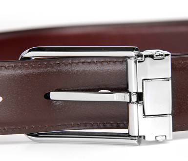 Men 'S Genuine Leather Dress Belt With Bevel Edge Stitching 1.3” Wide