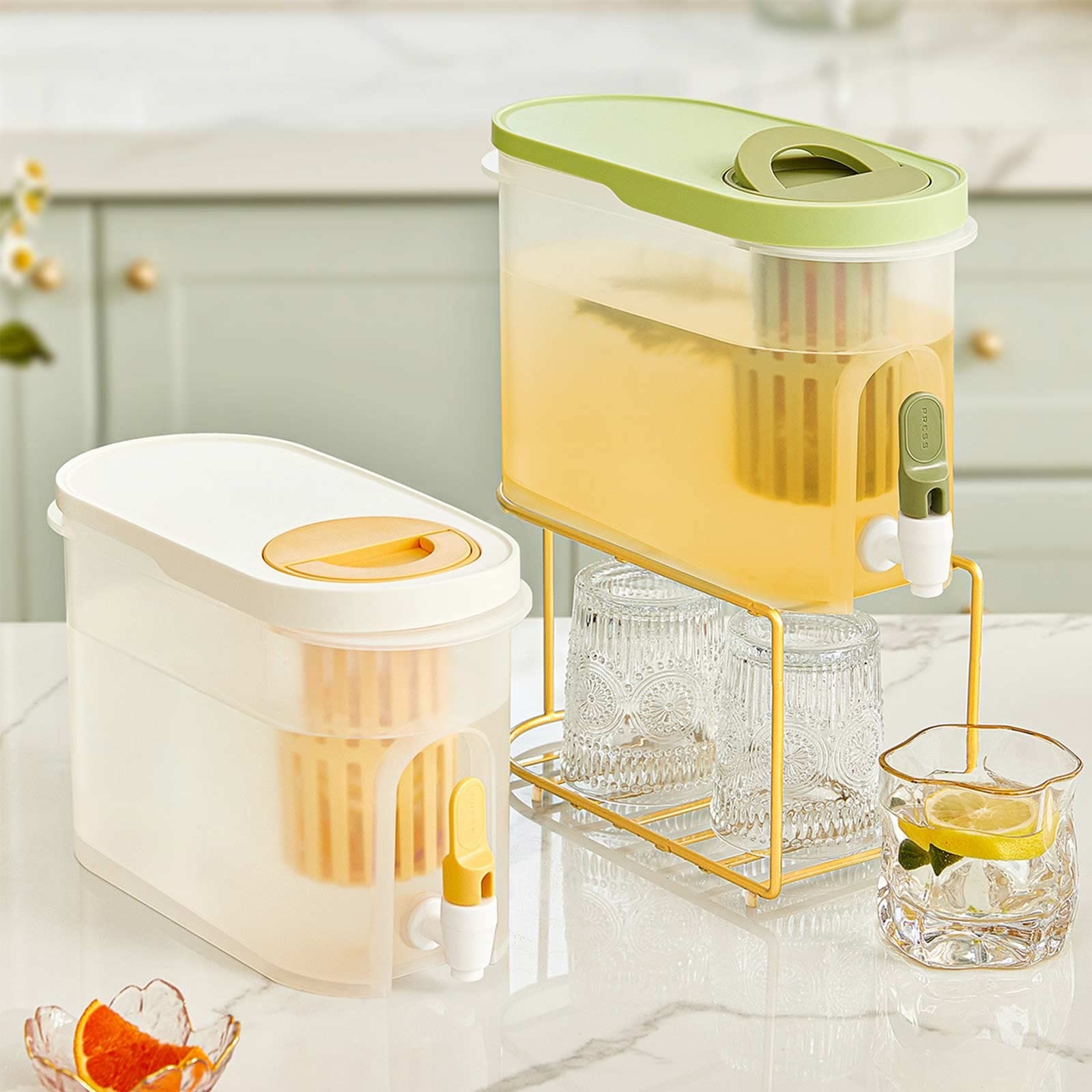 3.9L Large Refrigerator Ice Drink Container Plastic Juice Coffee Maker Cold Brew Filter Water Kettle With Spigot