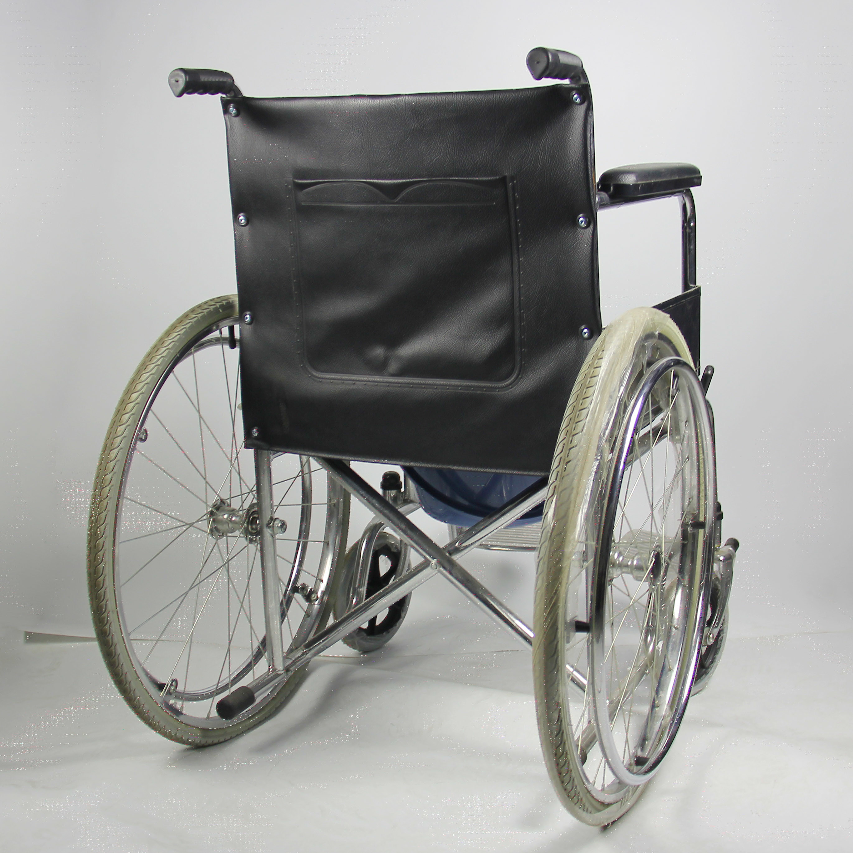 Two In One Multifunctional Folding Steel Wheelchair Commode Chair