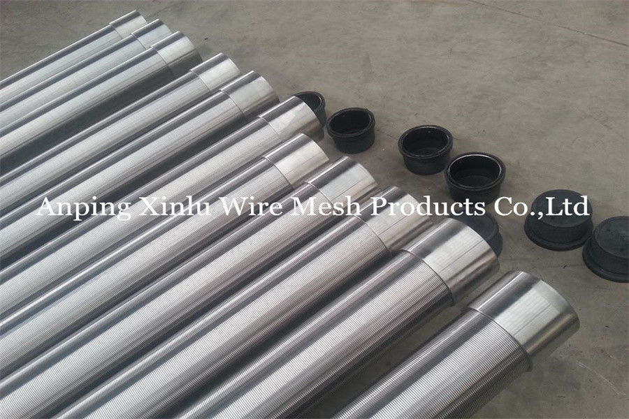14" SS316L Johnson Type Vee Wire Water Well Screen Pipe With Male / Female Threaded Ends