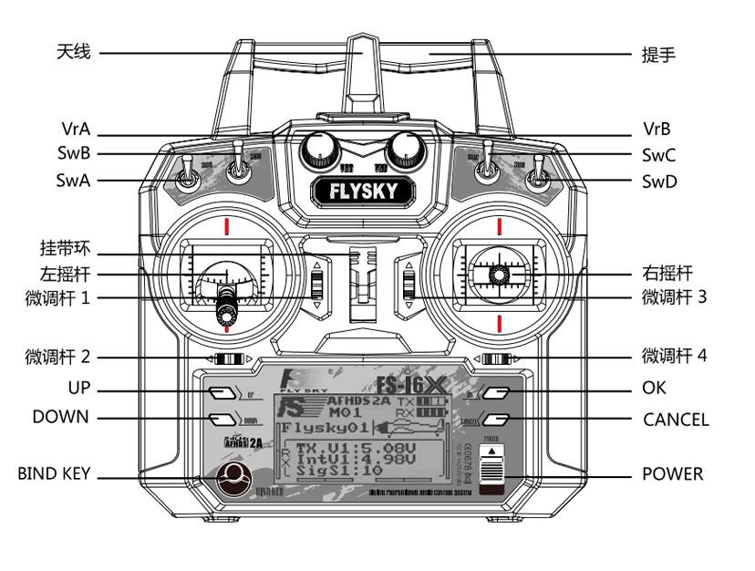 10CH 2.4GHz AFHDS RC Toy Accessories 2A RC Drone Transmitter Remote Control