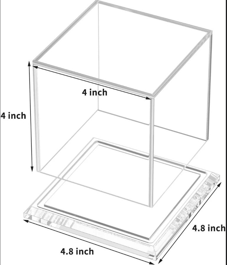 Custom Transparent Acrylic Display Box Plexiglas Gift Box with Flip-Top Lid and Dust Cover for Figure Toys