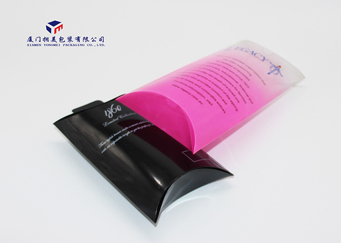 Cosmetics / Gifts Plastic Pillow Boxes Clear Front Window Custom Printing