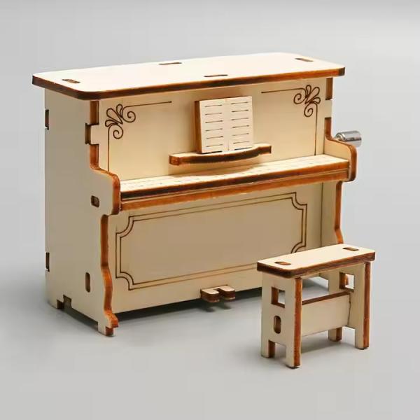 Elementary School Educational Wooden Toy Hand Cranked Piano Wooden Musical Toy