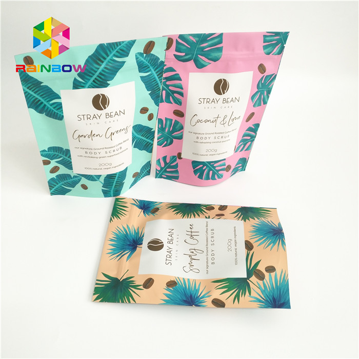 Eco Friendly Kraft Paper Bags Pla Material Zip Lock Bag With Logo Stand Up Pouch Durable High Quality Packaging Bag Stan