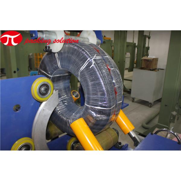 HDPE Horizontal Coil Packaging Machine , Rubber Hose Wrapping Machine 1.0kw