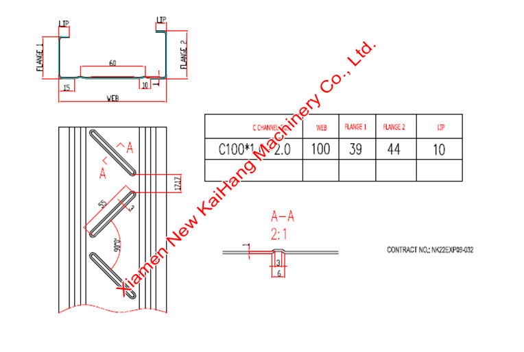 Track 100 Roof Roll Forming Machine Hydraulic Cutting For Stud, Stud and Track C purlin machine