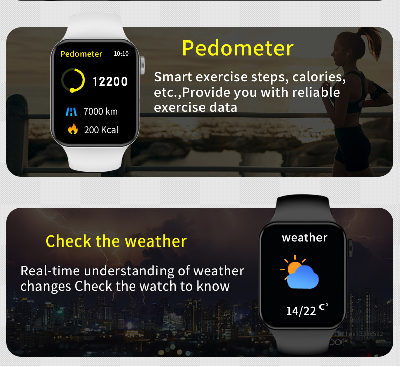 170mAh Series 7 Smart Watch 1.5H Charging 1.75 Inch Touch Screen X8 Max