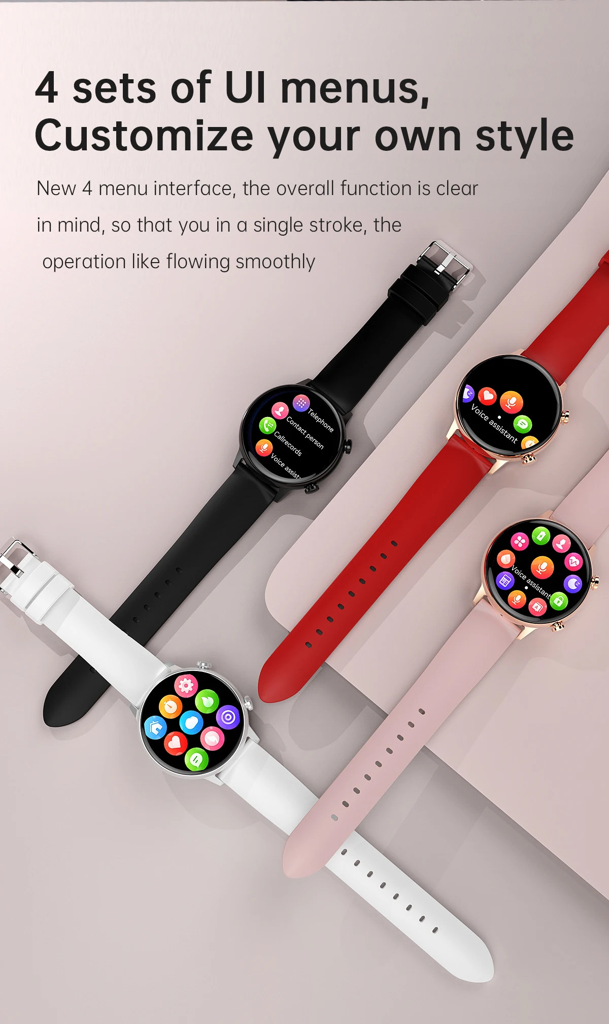 Ul Menus Colorful Gps Enabled Smart Watch Pulse Oximeter AMOLED 360x360 HD Screen