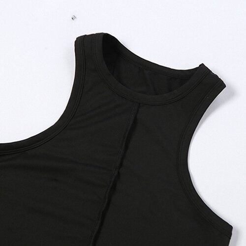 OEM maufactory European and American style women's clothing round neck polyester sleeveless
