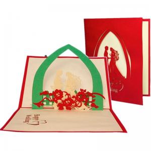 Buy cheap ISO9001 Handmade Laser Cut Wedding Cards , 3D Pop Up Greeting Cards Unique product