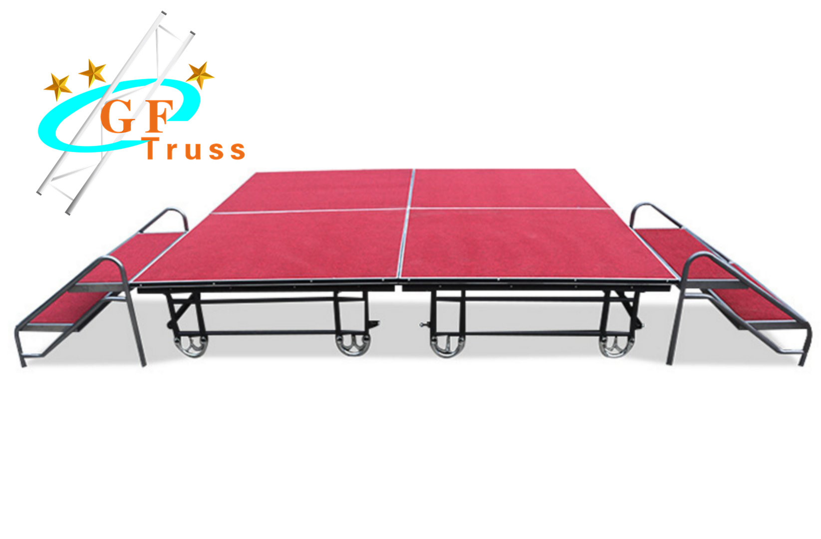 Steel Aluminum Stage Truss Durable Mobile Folding Stage For Roadshow