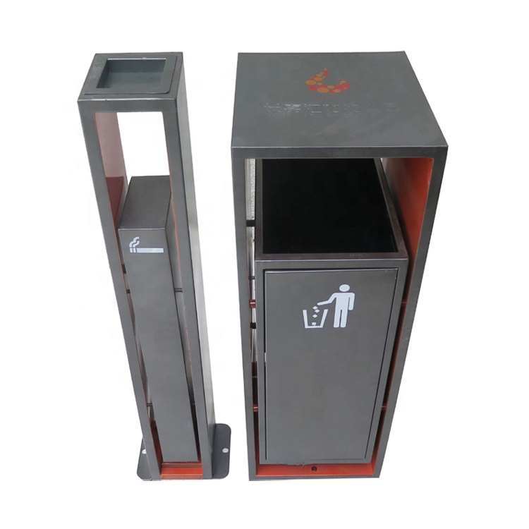 Sustainable Rectangular Steel 50L Park Dustbin