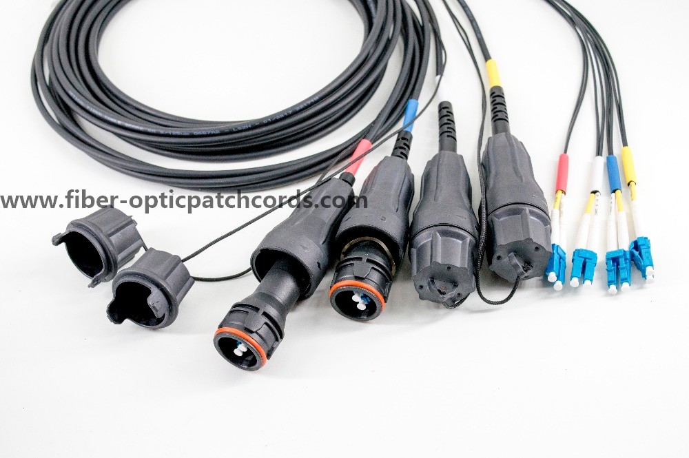 Outdoor UL94-V0 Fiber Optic Patch Cord Fullaxs LC To LC 8Core Single Mode 8fiber Patch Cable
