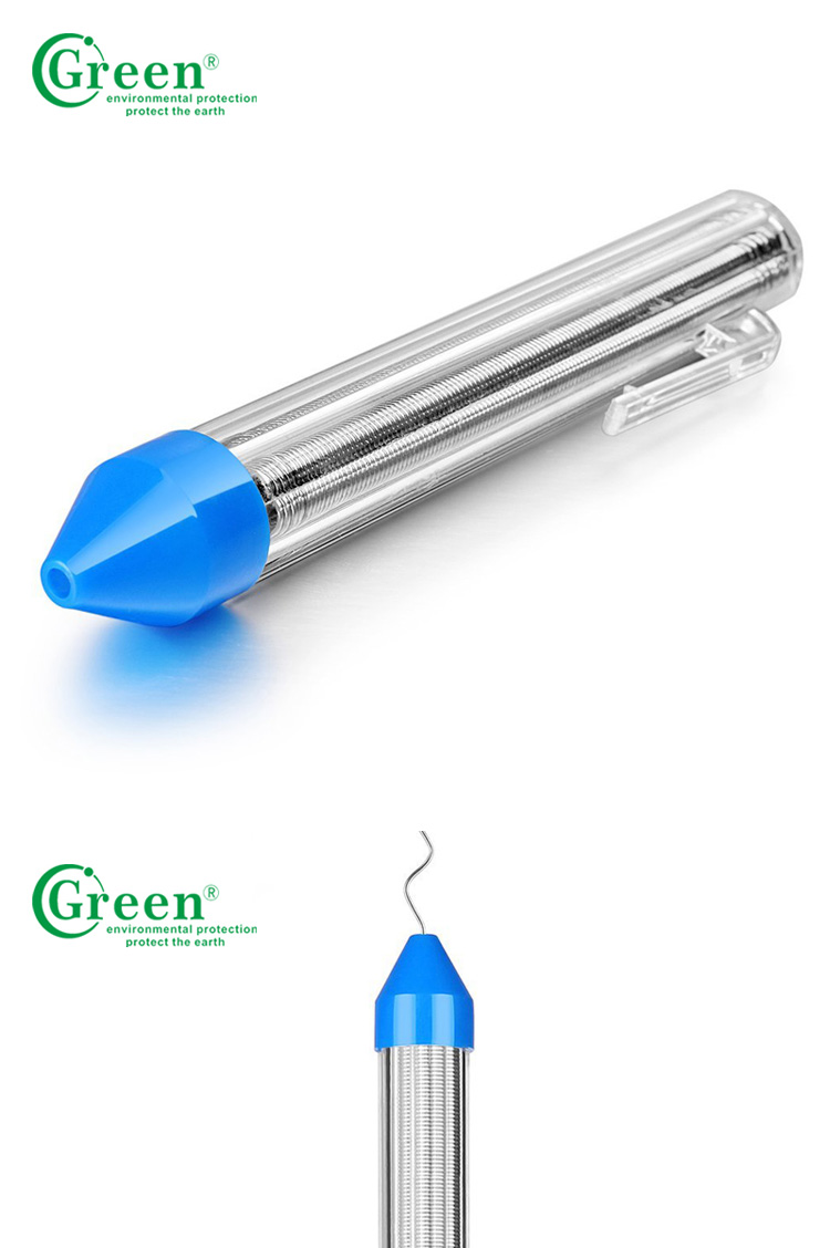 Green 63% Sn 37% Pb Soldering Wire Material With Silver Flux Cored