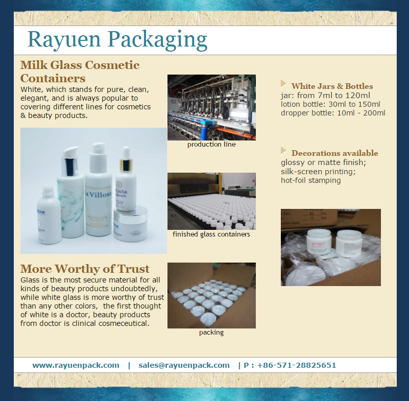 JG-AQ30B, 30ml cylindric milk glass skin care packaging, opal glass face cream containers, primary cosmetic packaging