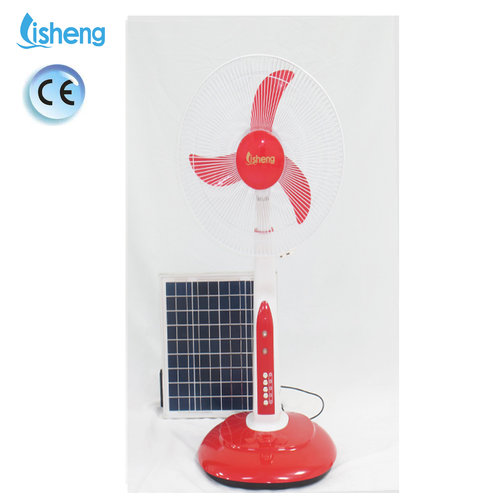 Household 12V DC Fan 16 Inch Rechargeable Stand Fan With LED Light And Charging Battery