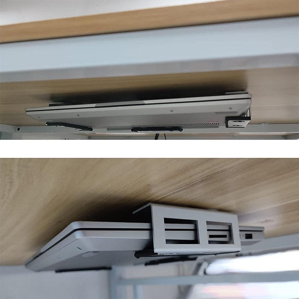 Single Tier Metal Under Desk Laptop/Keyboard Storage Mount with Screw and Bracket