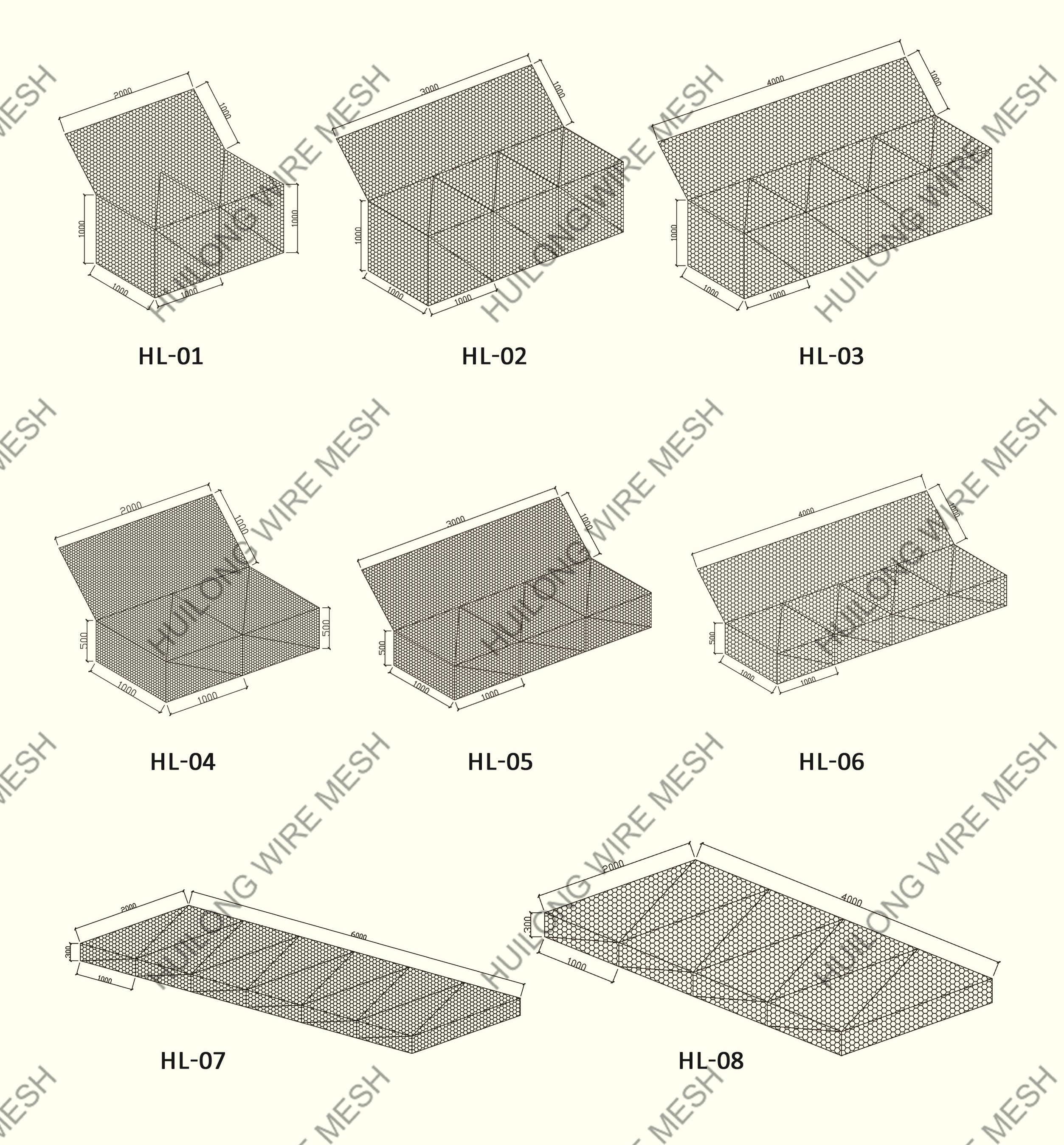 80x100mm Retaining Wall Gabion Basket Hexagonal Weaving Galvanized steel wire