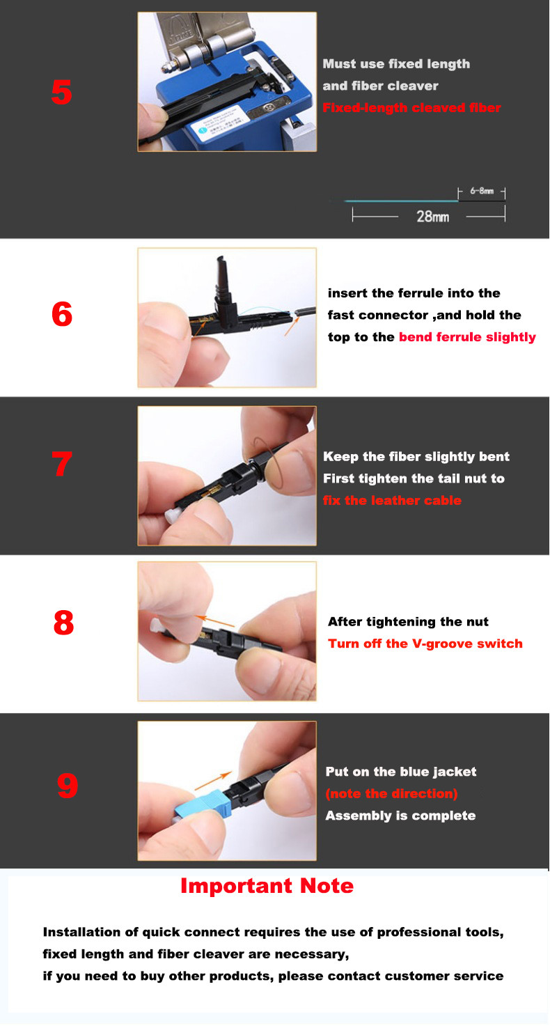 50dB FTTH Fast Connector , 10 times SC APC Connector for Drop cable