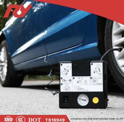 Powerful Motor Car Tire Inflator Air Compressor , 12V Tyre Inflator 120W 10A Pump