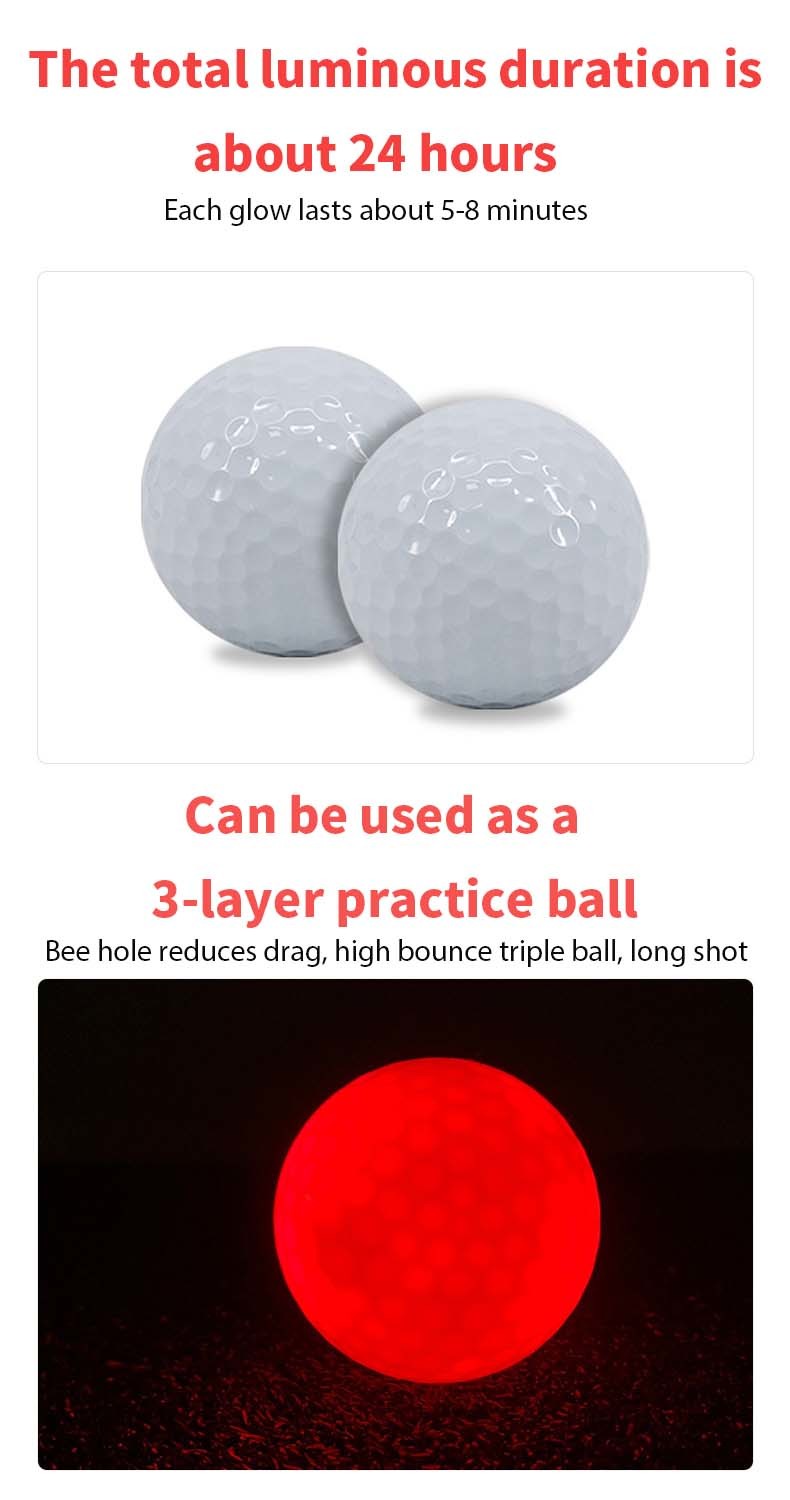 Custom Flashing Light Up Golf Balls Colorful Bulk Assortment for Sports Practice