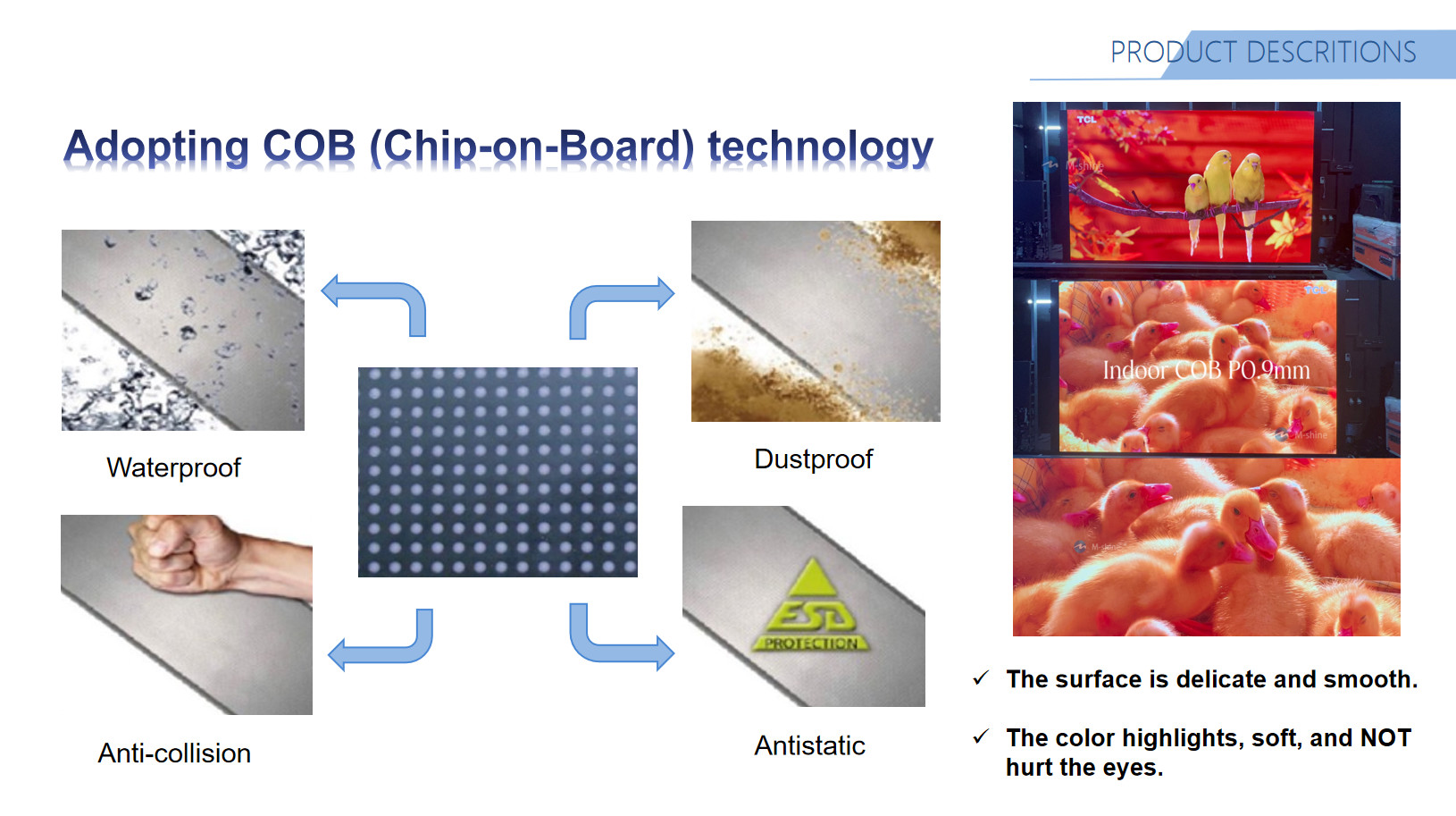 Frame-free Digital Poster Full Flip-chip Common Cathode COB Mini LED For Advertising