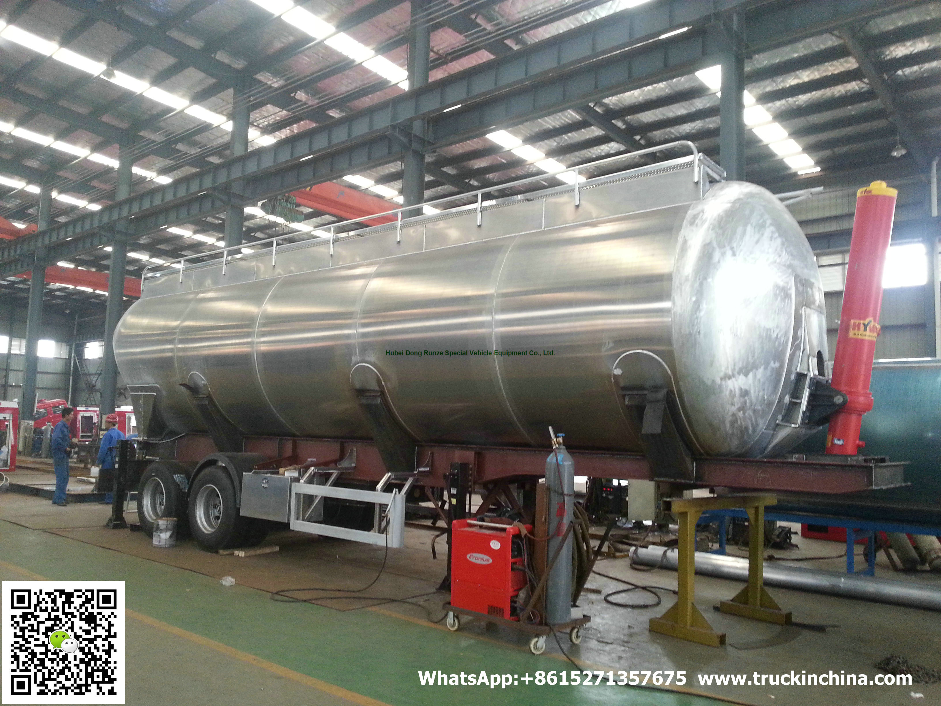 Aluminum Alloy Wheat Flour Bulk Tanker with Tipping Hydraulic Cylinder (6000USG-10000USG ）whApp:+8615271357675