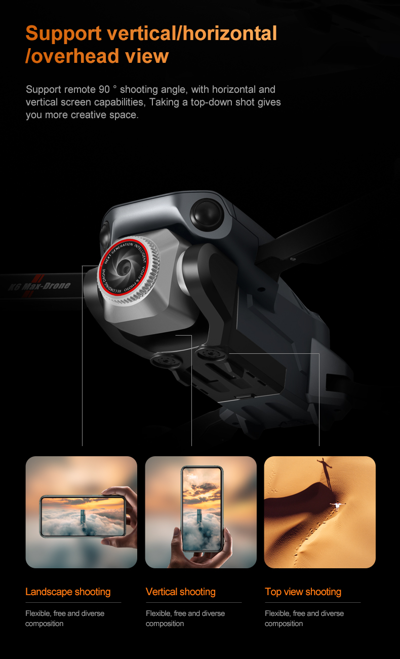 K6 Max Drone Wifi Foldable Remote Control Helicopter Perfect for Thrilling RC Dron Toy Gifts