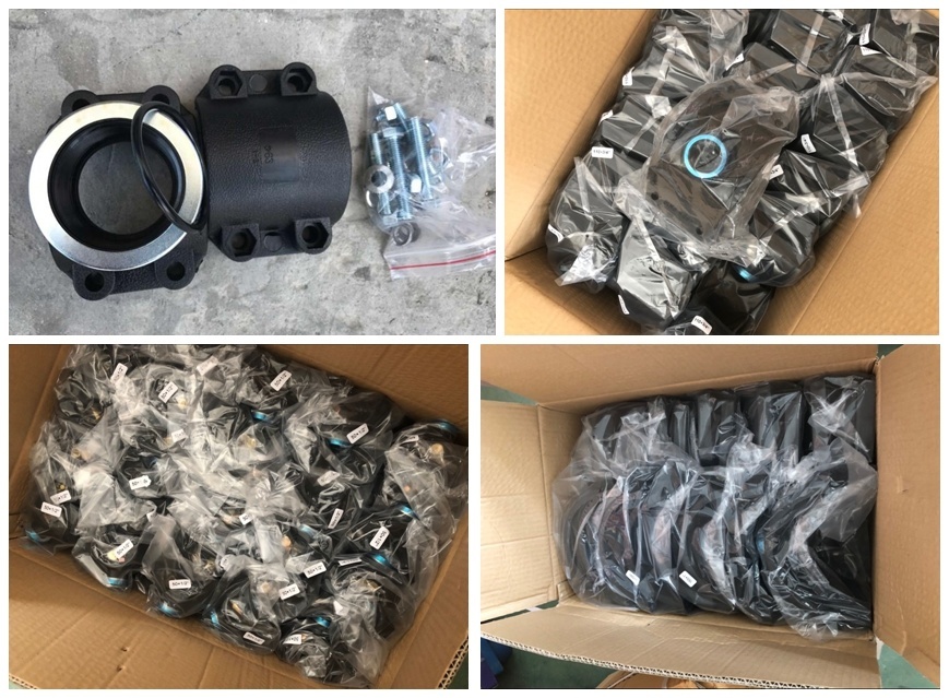 Black PP Compression Clamp Saddle Double Outlet for Irrigation
