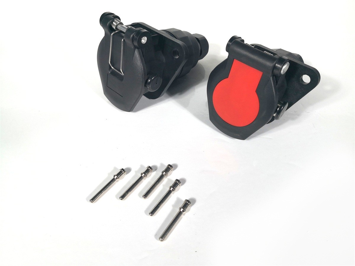 24v 5 Pole ABS Trailer Plug Socket Crimp Type ISO7638 Certification