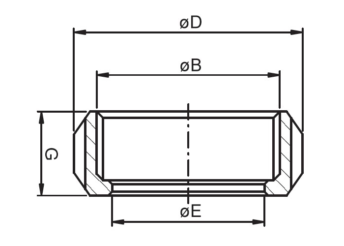  Dimension of Sanitary SMS Union – Round Slotted Nut-W – Sanitary Fitting