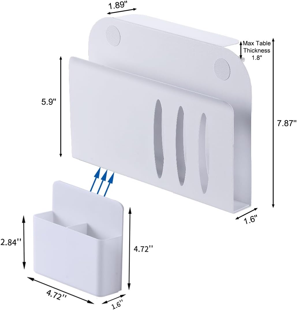 Desk Side Cable Organizer Tray Clamp Mount with Wire Organization at 1mm Thickness