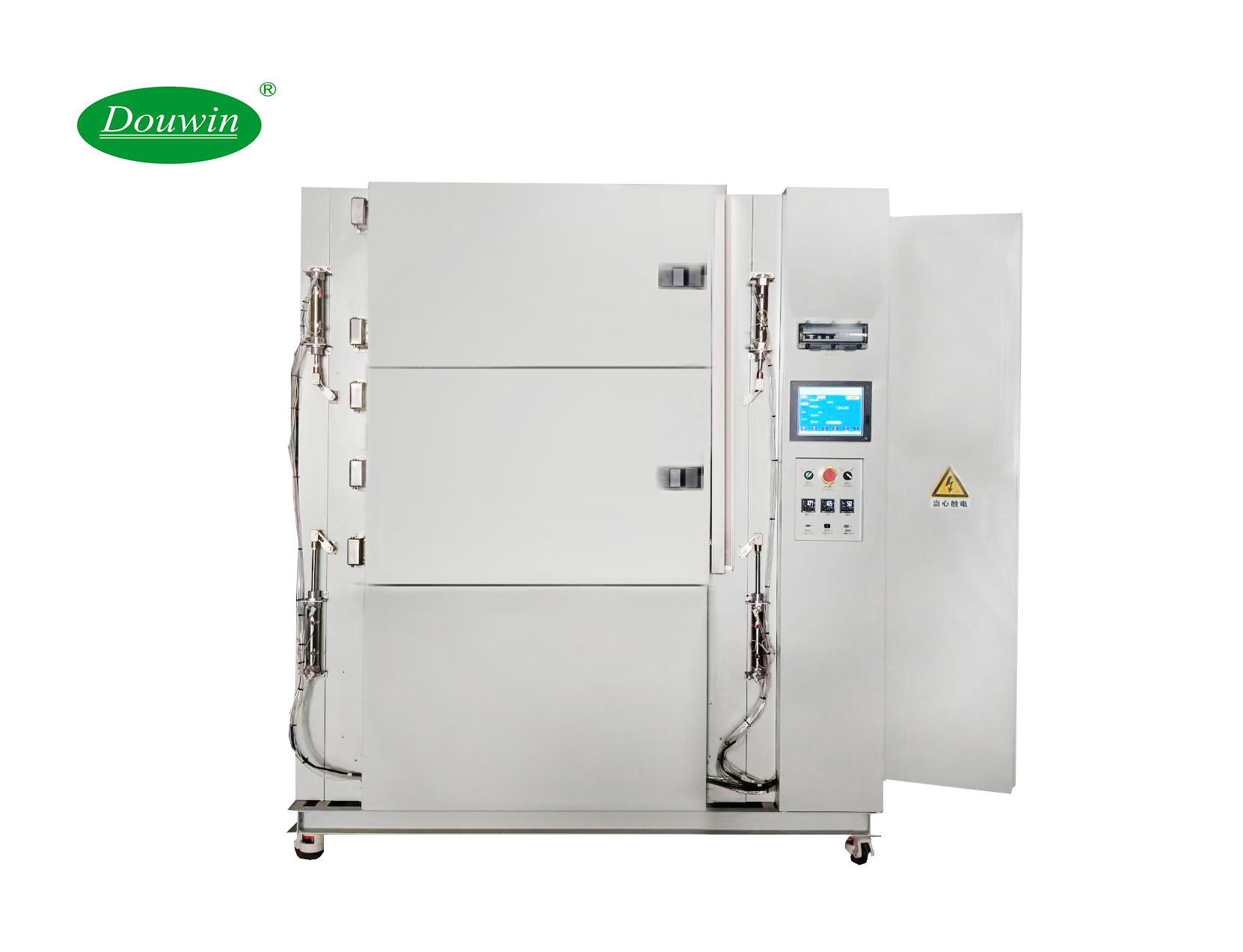 Energy Saving 3 Zones Thermal Shock Test Chamber Cold Hot Normal Temperature Cycling
