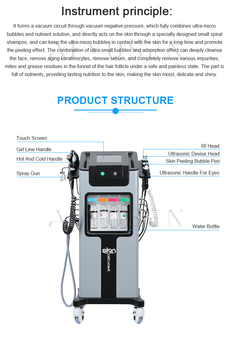 Oxygen Facial Hydra Beauty Machine 8 In 1 Ultrasonic RF Cooling Hammer Equipment