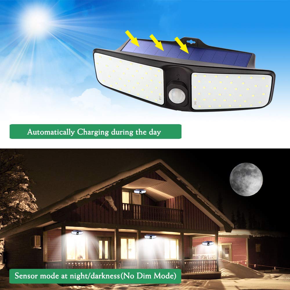 80 LED Outdoor Motion Sensor Light, Solar Motion Lights Outdoor Security for Driveway Step Stair Pool Patio