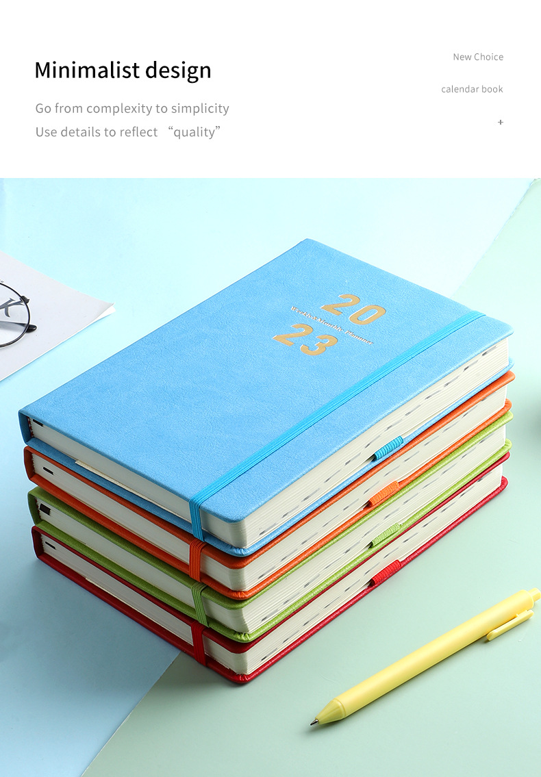 Custom A5 Printed Pu Hardcover Notebook With Elastic Band For Business Customized Logo