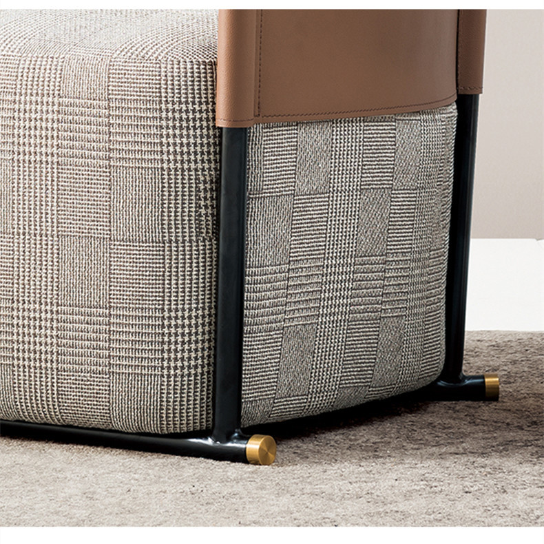 Nordic Single Sofa Chair Modern Leisure Fabric Stainless Steel