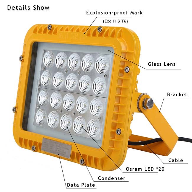 Small 80W Explosion Proof Emergency Light Diffuse Reflection Anti - Glare Design